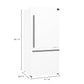 FORNO Espresso Milano 31" 17.2 cu. ft. Right Swing Refrigerator and Bottom Freezer in White with Antique Brass Handles, FFFFD1785-31WHT