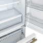 FORNO Espresso Milano 31" 17.2 cu. ft. Right Swing Refrigerator and Bottom Freezer in White with Antique Brass Handles, FFFFD1785-31WHT