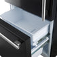 FORNO Espresso Milano 62" 34.4 cu. ft. Side-By-Side Refrigerator with Ice Maker in Black with Silver Accents, FFFFD1787-60BLK