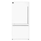 FORNO Espresso Milano 62" 34.4 cu. ft. Side-By-Side Refrigerator with Ice Maker in White with Silver Accents, FFFFD1787-60WHT