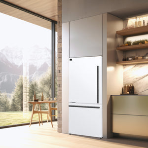 FORNO Espresso Milano 62" 34.4 cu. ft. Side-By-Side Refrigerator with Ice Maker in White with Silver Accents, FFFFD1787-60WHT