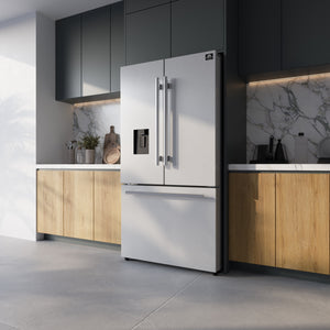 FORNO Aosta 36" 22.4 cu. ft. Refrigerator with External Water Dispenser, Automatic Ice Maker, FFFFD1866-36SB
