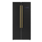FORNO Espresso Salerno 33" 15.6 cu. ft. Refrigerator in Black with Antique Brass Handles, FFRBI1805-33BLK