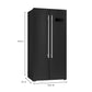 FORNO Espresso Salerno 33" 15.6 cu. ft. Refrigerator in Black with Silver Handles, FFRBI1805-33BLK