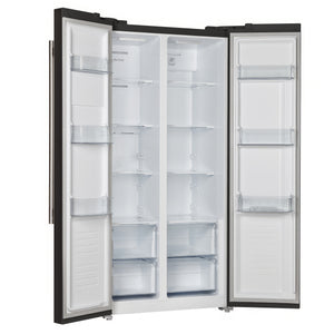 FORNO Espresso Salerno 33" 15.6 cu. ft. Refrigerator in Black with Antique Brass Handles, FFRBI1805-33BLK