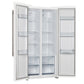 FORNO Espresso Salerno 33" 15.6 cu. ft. Refrigerator in White with Antique Brass Handles, FFRBI1805-33WHT