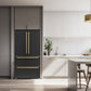 FORNO Espresso Moena 36" 19.2 cu. ft. Refrigerator with Ice Maker in Black with Antique Brass Handles, FFRBI1820-36BLK