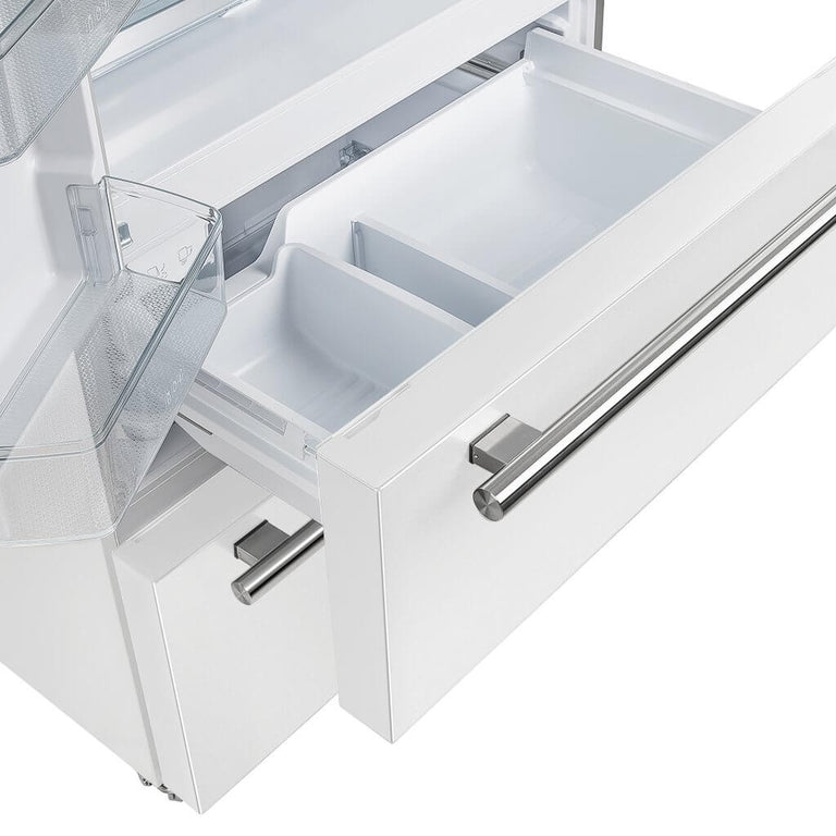 Forno Espresso 36" 19.2 cu. ft. Refrigerator in White with Silver Handles, FFRBI1820-36WHT