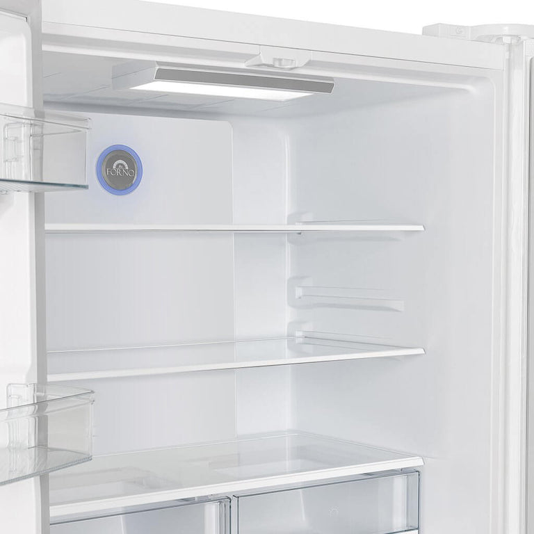 Forno Espresso 36" 19.2 cu. ft. Refrigerator in White with Silver Handles, FFRBI1820-36WHT