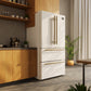 FORNO Espresso Moena 36" 19.2 cu. ft. Refrigerator with Ice Maker in White with Antique Brass Handles, FFRBI1820-36WHT