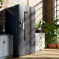 FORNO Espresso Salerno 36" 20 cu. ft. Side-By-Side Refrigerator with Water and Ice Dispenser in Black with Antique Brass Handles
