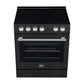 FORNO Espresso Leonardo 30" 5 cu. ft. Electric Range in Black with Silver Handles, FFSEL6012-30BLK