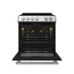 FORNO Espresso Leonardo 30" 5 cu. ft. Electric Range in Stainless Steel with Silver Handles, FFSEL6012-30