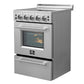 FORNO Loiano 24" 2.3 cu. ft. Freestanding Electric Range with 4 Element Burners in Stainless Steel, FFSEL6069-24