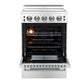 FORNO Loiano 24" 2.3 cu. ft. Freestanding Electric Range with 4 Element Burners in Stainless Steel, FFSEL6069-24