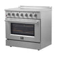 FORNO Galiano 36" 5.36 cu. ft. Freestanding Electric Range with 5 Elements in Stainless Steel, FFSEL6083-36