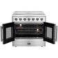 FORNO Galiano 36" 5.36 cu. ft. Freestanding Electric Range with French Door in Stainless Steel, FFSEL6917-36