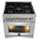FORNO Massimo 30" 4.32 cu. ft. Freestanding Dual Fuel Range with 5 Burners, FFSGS6125-30