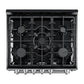 FORNO Espresso Leonardo 30" 5 cu. ft. Gas Range in Stainless Steel with Silver Handles, FFSGS1116-30
