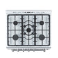 FORNO Espresso Leonardo 30" 5 cu. ft. Gas Range in White with Silver Handles, FFSGS1116-30WHT