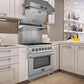 FORNO Capriasca 30" 4.32 cu. ft. Dual Fuel Range with 5 Italian Burners in Stainless Steel, FFSGS6187-30