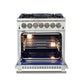 FORNO Capriasca 30" 4.32 cu. ft. Dual Fuel Range with 5 Italian Burners in Stainless Steel, FFSGS6187-30