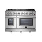 FORNO Massimo 48″ 6.58 cu. ft. Freestanding Gas Range with 8 Burners, FFSGS6239-48
