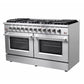 FORNO Galiano 60" 8.64 cu. ft. Gas Range with 10 Italian Burners in Stainless Steel, FFSGS6244-60