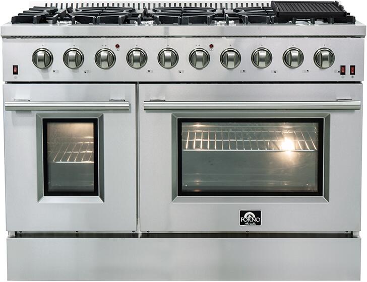 Forno Appliance Package - 48" Gas Range, 60" Refrigerator, Microwave Drawer, Dishwasher, AP-FFSGS6244-48-26