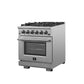 FORNO Capriasca 30″ 4.32 cu. ft. Gas Range with 5 Italian Burners in Stainless Steel, FFSGS6260-30