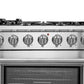 FORNO Capriasca 36" 5.36 cu. ft. Gas Range with 6 Italian Burners in Stainless Steel, FFSGS6260-36