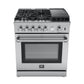 FORNO Lazio 30" 4.3 cu. ft. Gas Range with 5 Sealed Burners, Air Fryer and Griddle, FFSGS6276-30