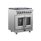 FORNO Massimo 30″ 4.32 cu. ft. Freestanding French Door Dual Fuel Range with 5 Burners, FFSGS6325-30