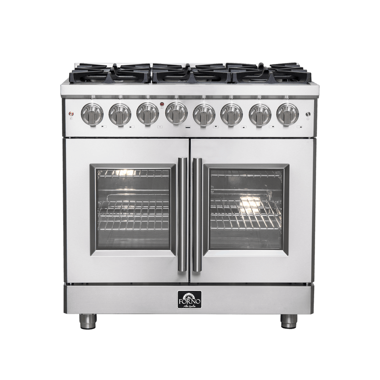 Forno 36″ Freestanding French Door Dual Fuel Range with 6 Burners, FFSGS6325-36
