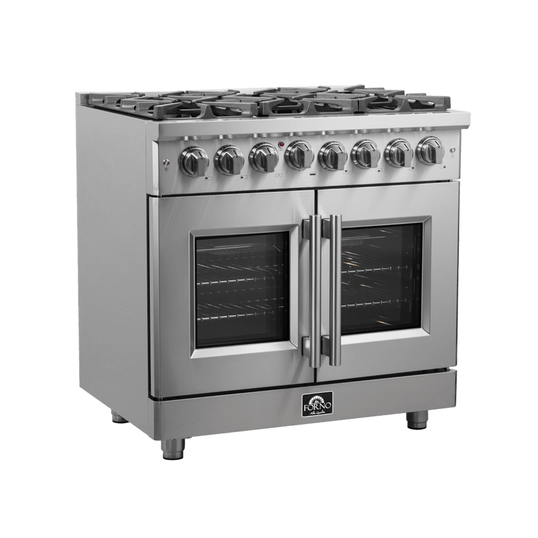 Forno 36″ Freestanding French Door Dual Fuel Range with 6 Burners, FFSGS6325-36