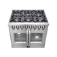 FORNO Massimo 36" 5.36 cu. ft. Freestanding French Door Dual Fuel Range with 6 Burners, FFSGS6325-36