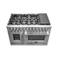 FORNO Massimo 48″ Freestanding French Door Dual Fuel Range with 8 Burners, FFSGS6325-48