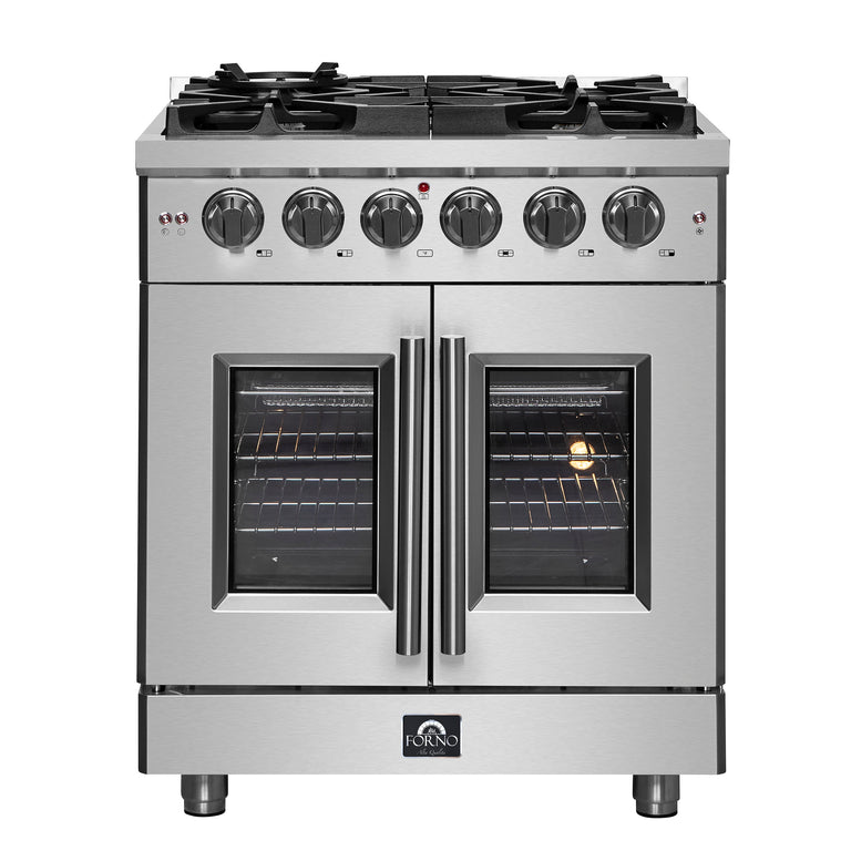 Forno 30″ Freestanding French Door Gas Range with 5 Burners, FFSGS6439-30