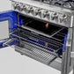 FORNO Massimo 36" 5.36 cu. ft. Freestanding French Door Gas Range with 6 Burners, FFSGS6439-36