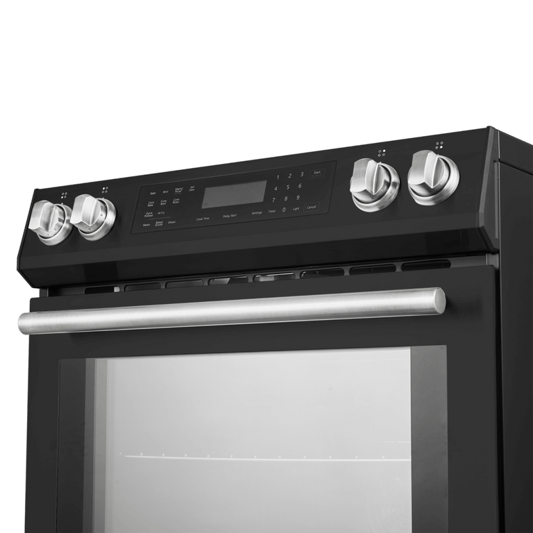 Forno Espresso 30" Induction Range with Air Fry and Self-Clean in Black and Silver Handles, FFSIN0905-30BLK