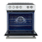 FORNO Espresso Leonardo 30" 5 cu. ft. Induction Range with Knob Control in White and Silver Accents, FFSIN0982-30WHT