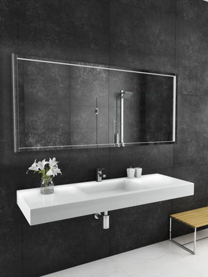 Paris Mirror 70" x 32" Rectangle Flore LED Lighted Mirror 6000K