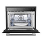 FORNO Espresso Oliena 24" 1.6 cu. ft. Built-In Microwave Oven in Black with Silver Handles, FMWDR3093-24BLK