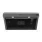 FORNO Espresso Bari 30" 400 CFM Under Cabinet Range Hood in Black with Silver Handles, FRHUC5255-30BLK