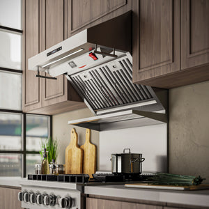 FORNO Savona 30" 600 CFM Wall Mount Range Hood with Back Splash and Baffle Filters, FRHWM5029-30