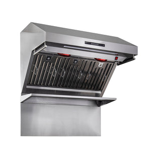 FORNO Savona 36" 1,200 CFM Wall Mount Range Hood with Back Splash and Baffle Filters, FRHWM5029-36