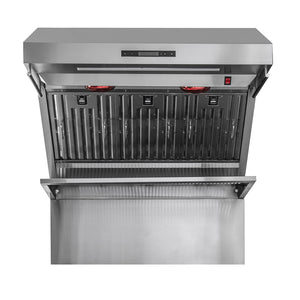 FORNO Savona 36" 1,200 CFM Wall Mount Range Hood with Back Splash and Baffle Filters, FRHWM5029-36