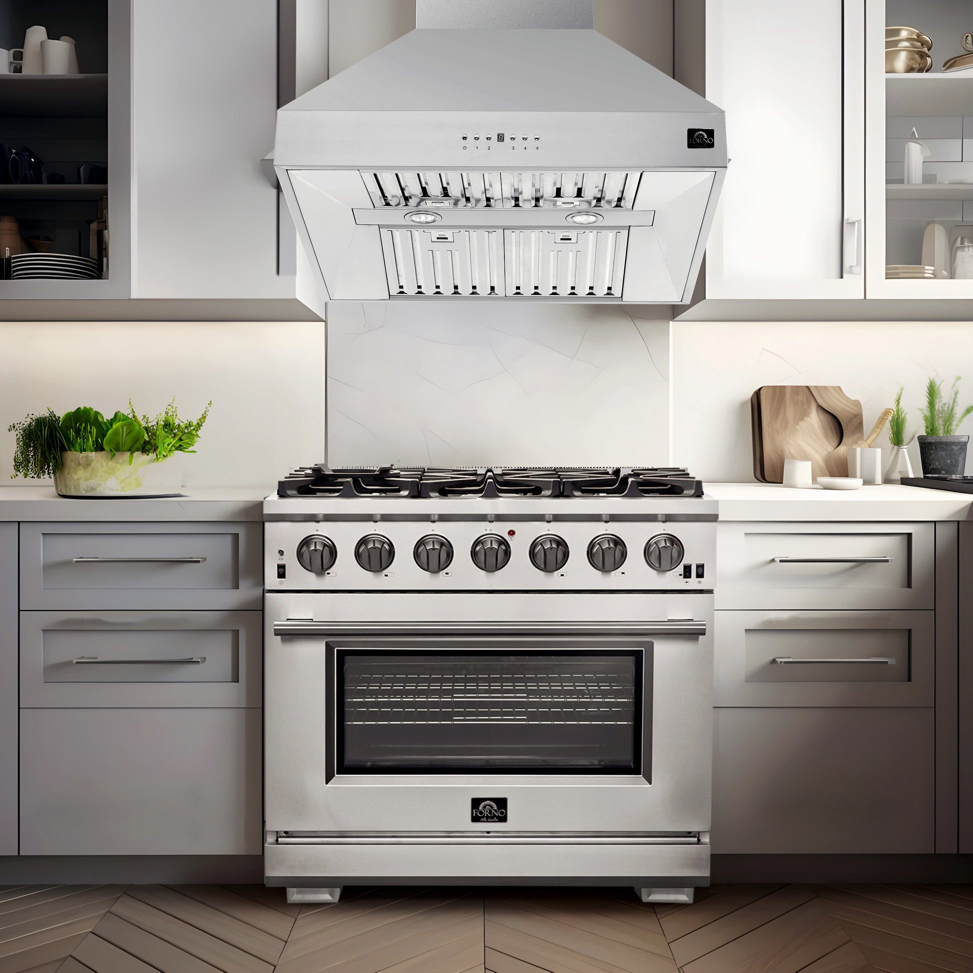 36 In Range Hood Forno 36" Wall Mount Range Hood in Stainless Steel, FRHWM5094-36