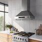 FORNO Venezia 30" 370 CFM Wall Mount Ducted Range Hood with Touch Controls and LED Lights in Stainless Steel, FRHWM5503-30