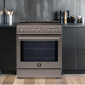 FORNO Espresso Package - 30" Induction Range and Under Cabinet Range Hood in Stainless Steel